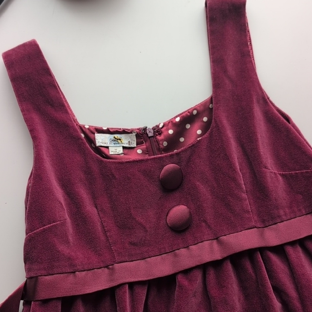 SO Burgundy Casual Dress with Buttons